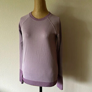 Lululemon 6 Rest Less Pullover in Diagonal Rib Lavender Dew great pre owned cond